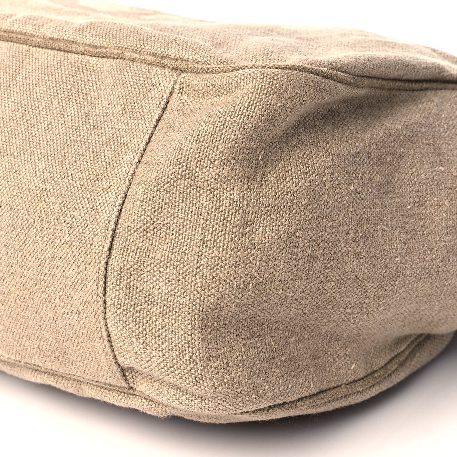 Chanel Canvas Calfskin Bamboo Handle Bag Beige 9 of 12