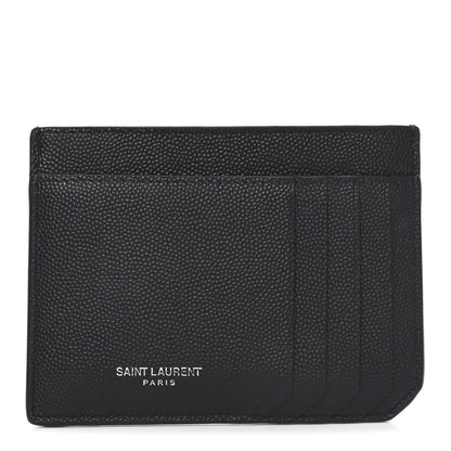 Saint Laurent Grain De Poudre 5 Fragments Credit Card Holder Black 1 of 7