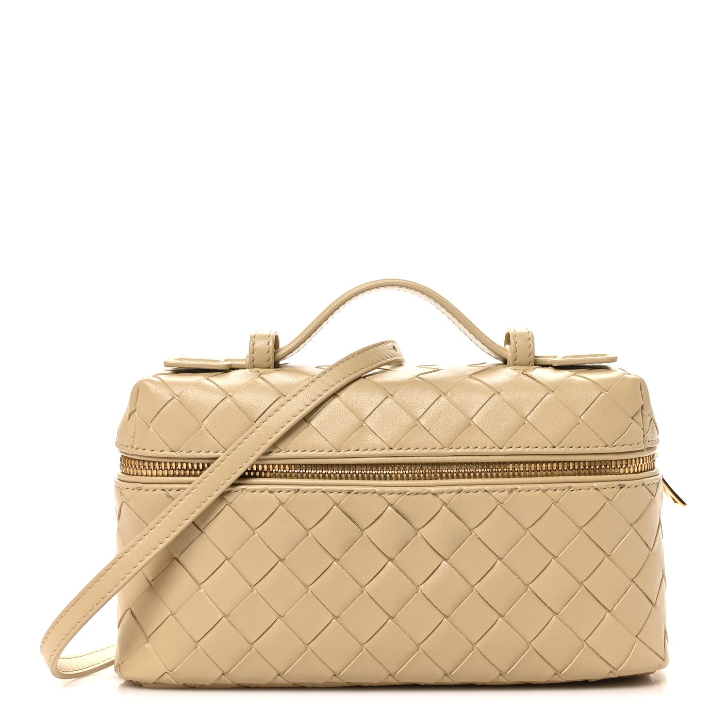 Bottega Veneta Calfskin Intrecciato Bang Bang Vanity Case Ecru 1 of 9