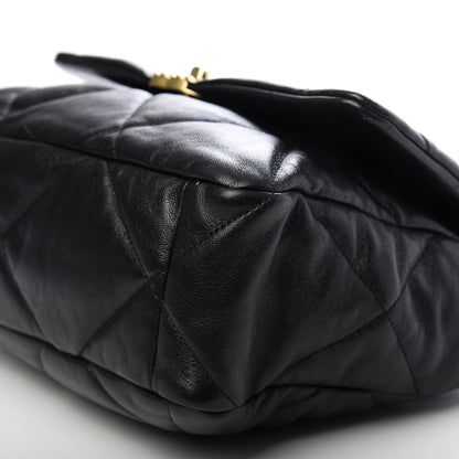 Chanel Goatskin Quilted Large 19 Flap Black 7 of 9