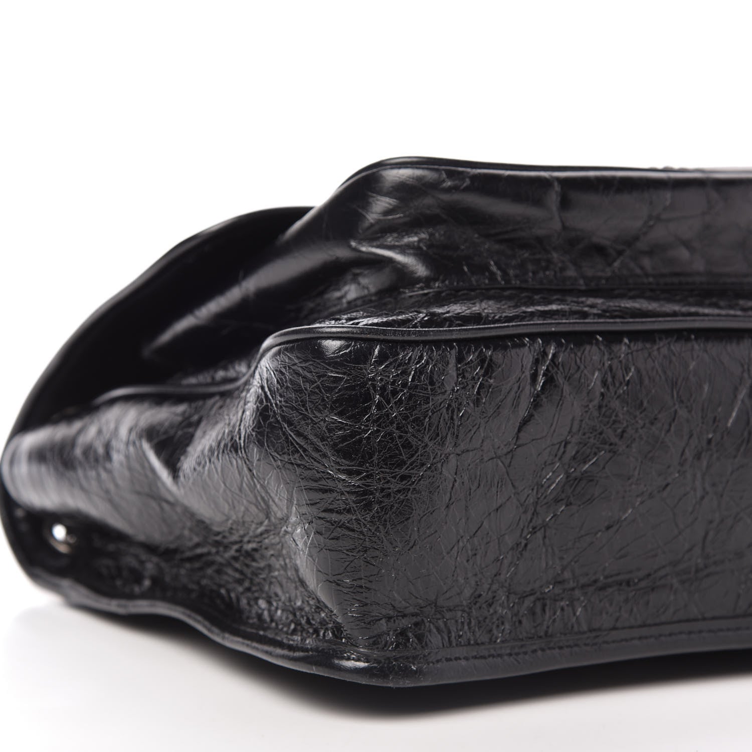 Saint Laurent Crinkled Calfskin Matelasse Monogram Large Niki Chain Satchel Black 6 of 10