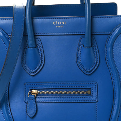 Celine Smooth Calfskin Nano Luggage Royal Blue 6 of 9