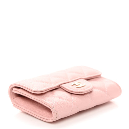 Chanel Caviar Quilted Flap Card Holder Wallet Light Pink 4 of 9