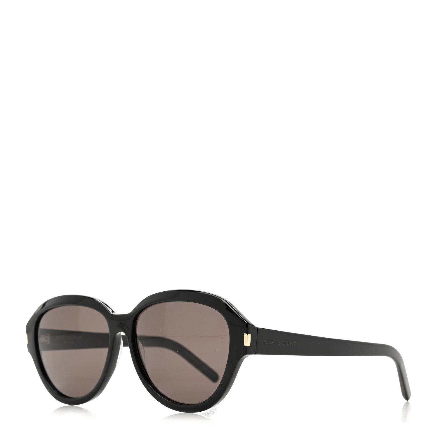 Saint Laurent Acetate Round Sunglasses SL400 Black 1 of 7