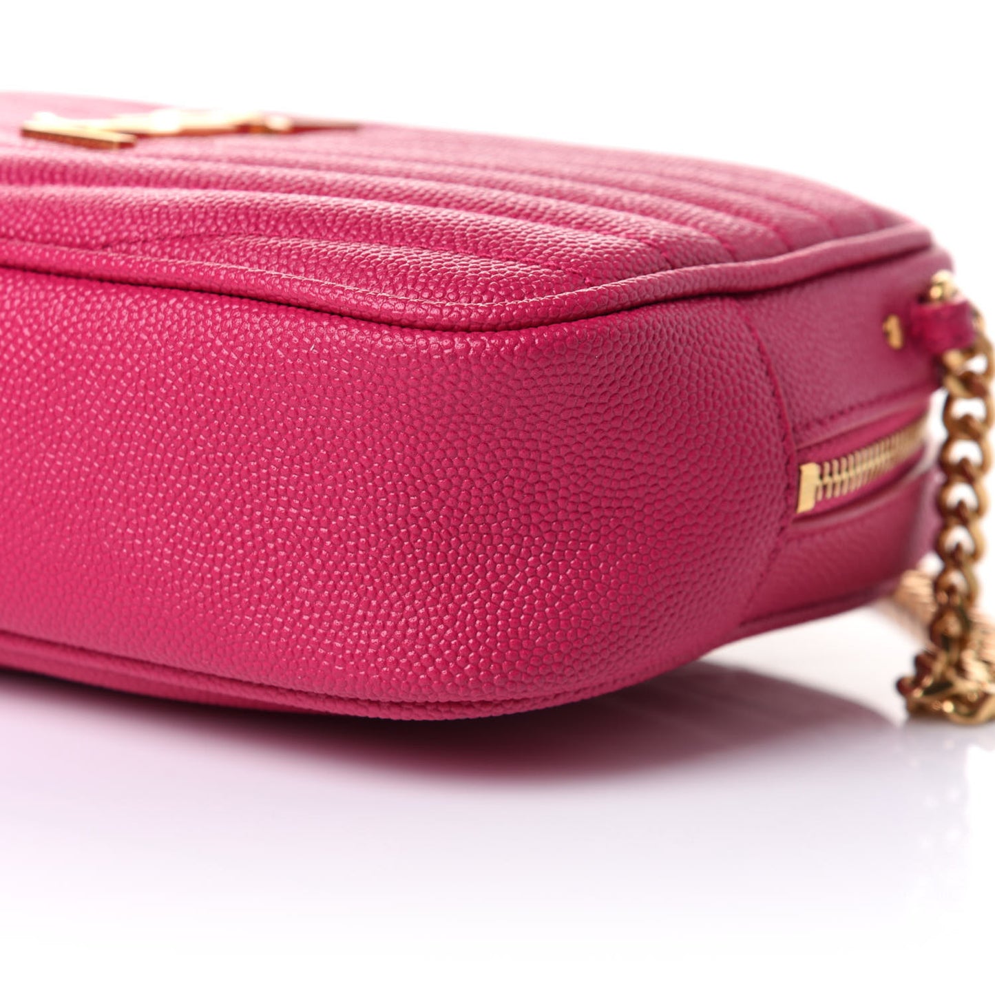 Grain De Poudre Matelasse Monogram Mini Lou Camera Bag Fuchsia