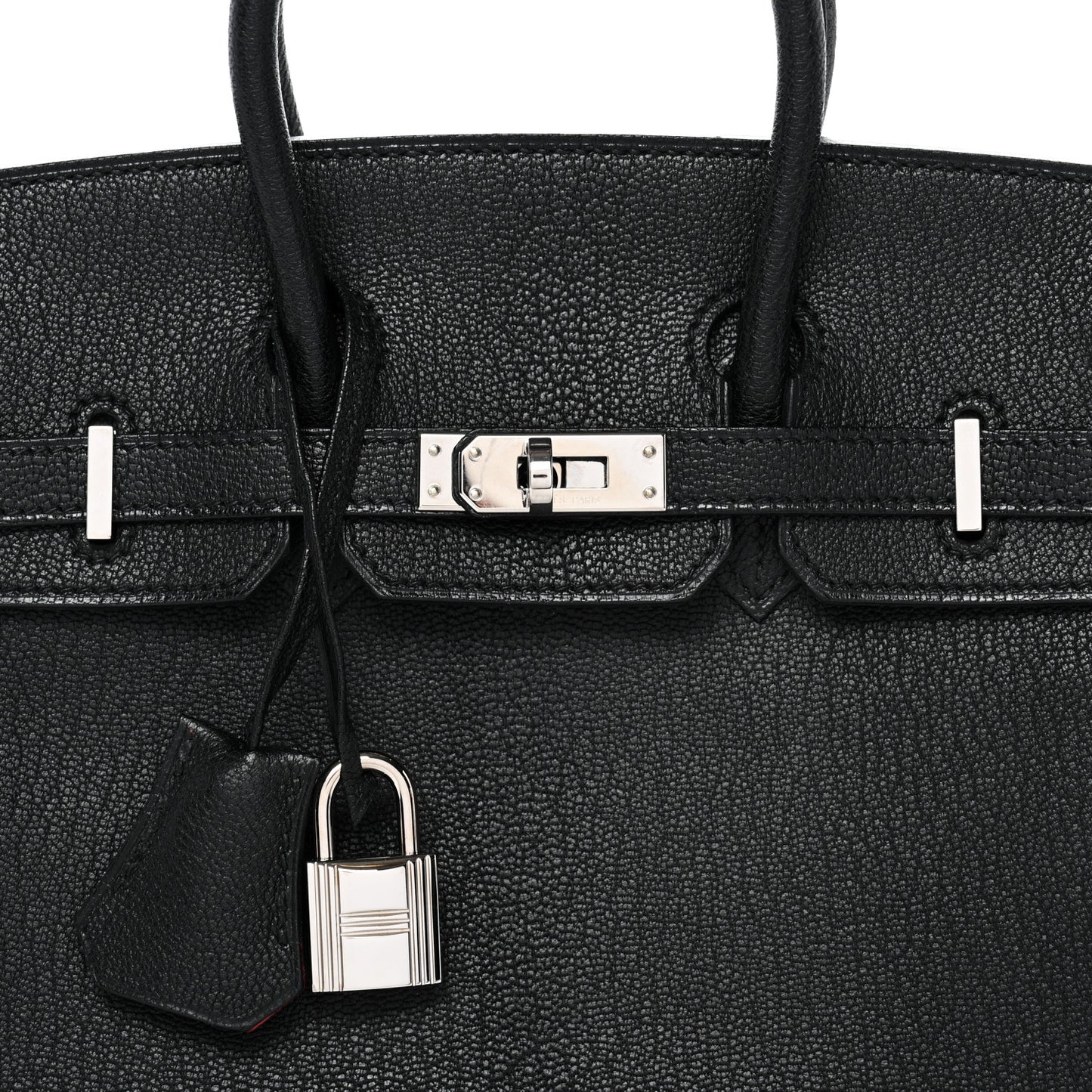 Chevre Mysore Horseshoe Birkin 25 Black Rouge Casaque