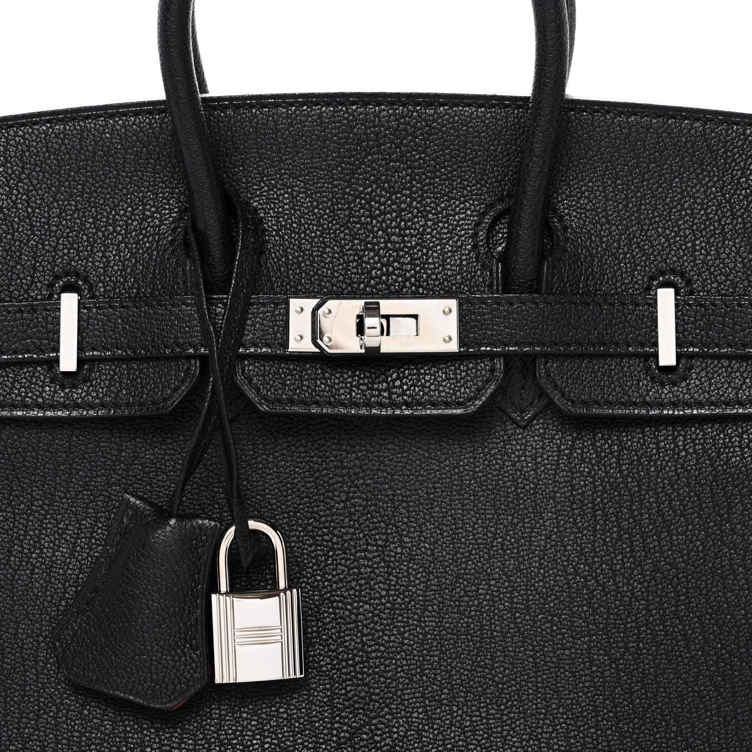 Hermes Chevre Mysore Horseshoe Birkin 25 Black Rouge Casaque 7 of 11