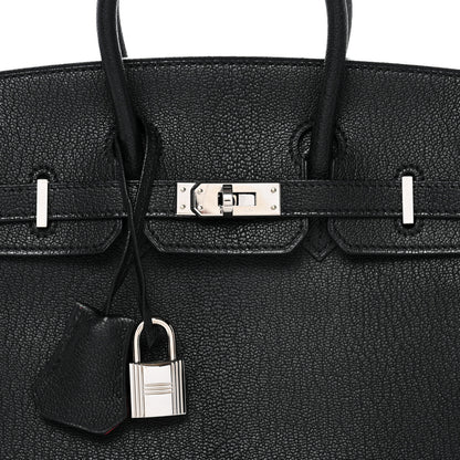 Hermes Chevre Mysore Horseshoe Birkin 25 Black Rouge Casaque 7 of 11