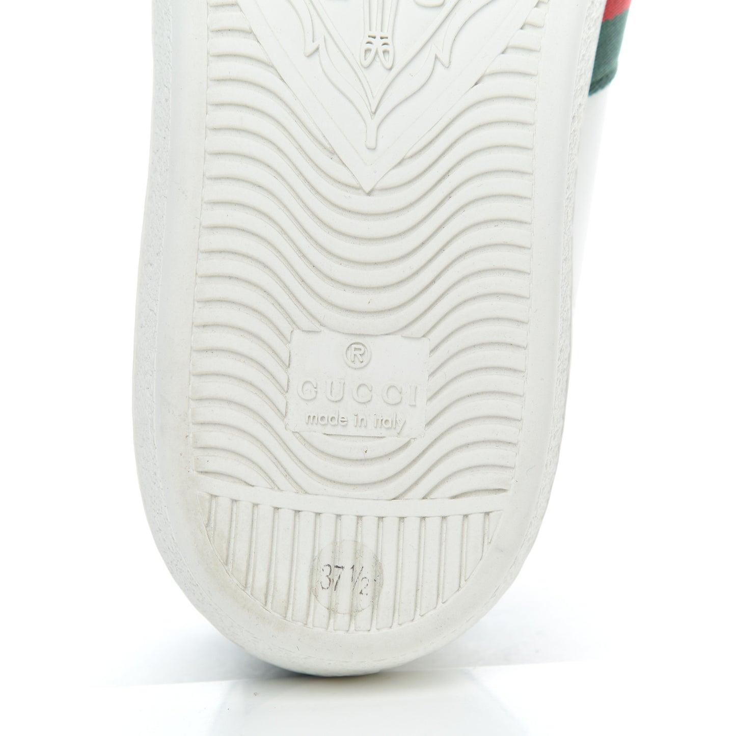 Calfskin Ayers Bee Embroidered Womens Ace Sneakers 37.5 White Green