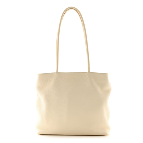 Grained Calfskin Medium Portfolio Tote Ivory