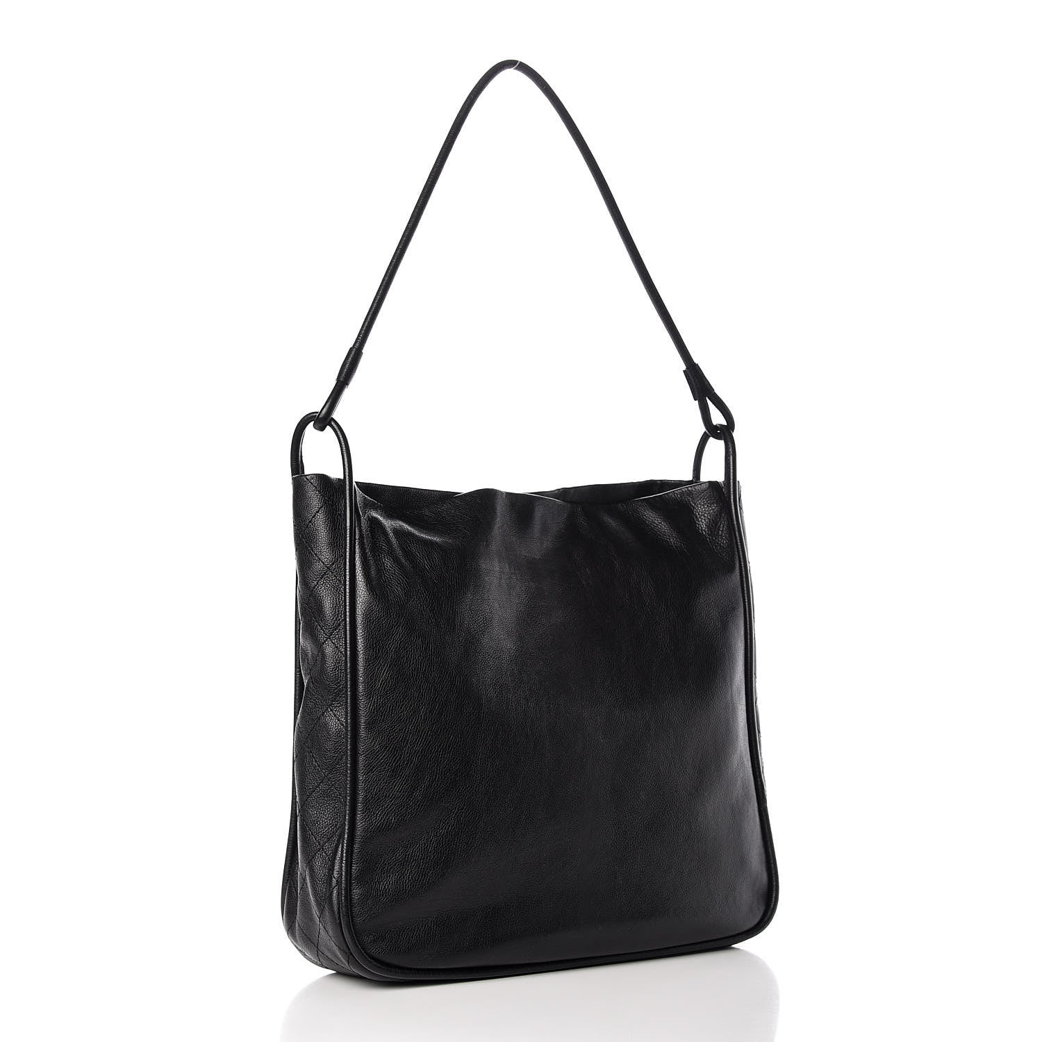 Chanel Calfskin Stitched Hobo Black 3 of 7