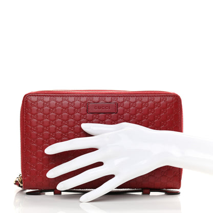 Gucci Microguccissima Zip Around Top Handle Travel Wallet Red 2 of 18