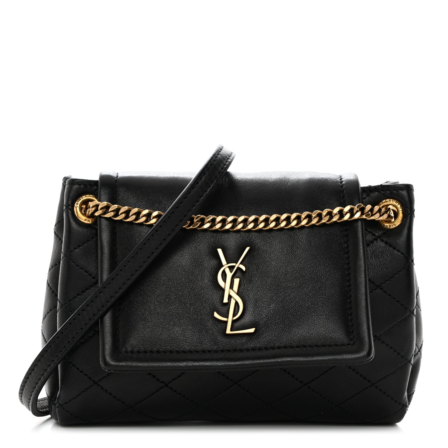 Saint Laurent Lambskin Quilted Monogram Mini Nolita Black 1 of 10
