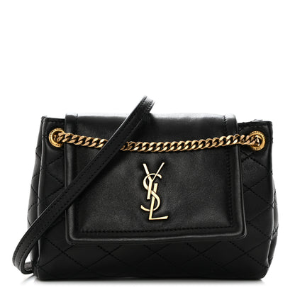 Saint Laurent Lambskin Quilted Monogram Mini Nolita Black 1 of 10
