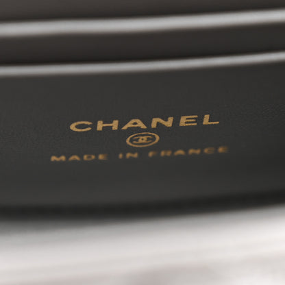 Chanel Lambskin Quilted Metal Top Handle Flap Clutch With Chain Grey 6 of 11