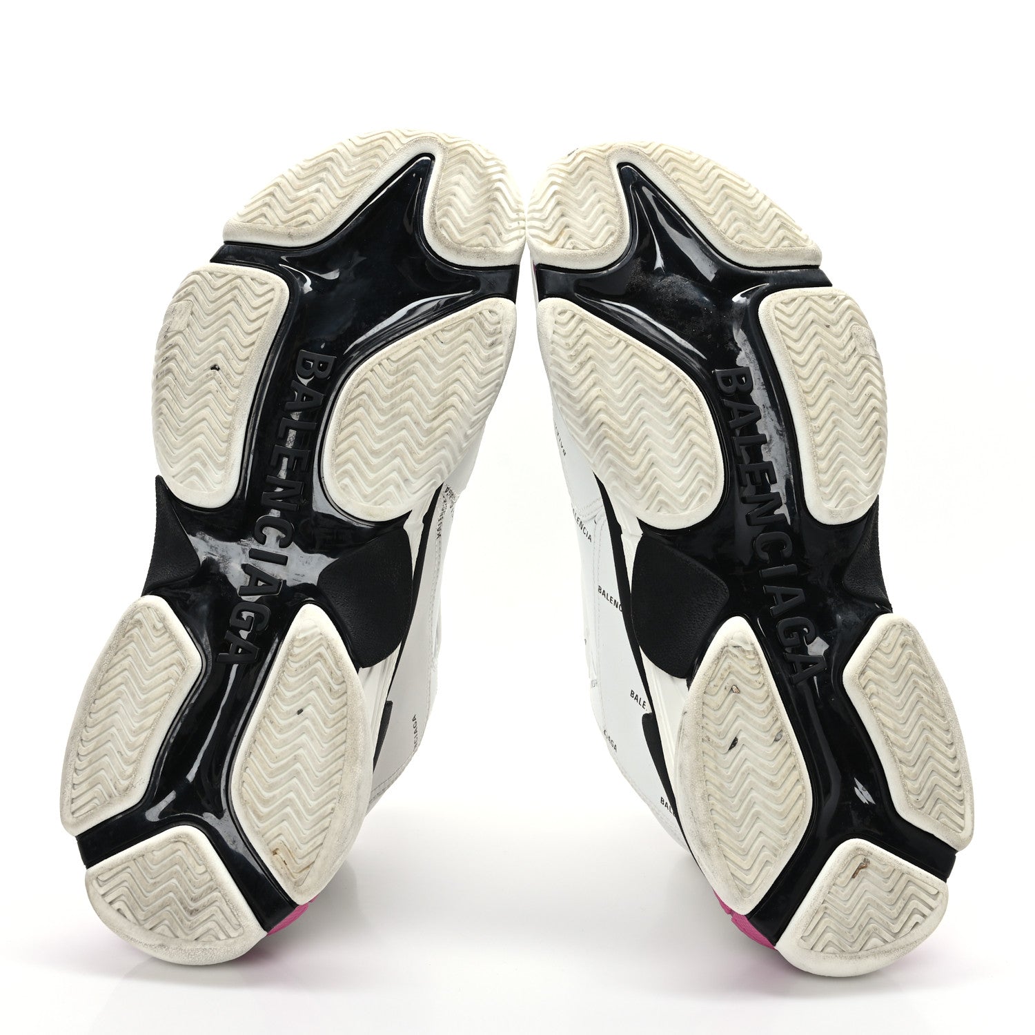Balenciaga Technical Fabric Allover Logo Mens Triple S Sneakers 46 White Black Pink 5 of 8