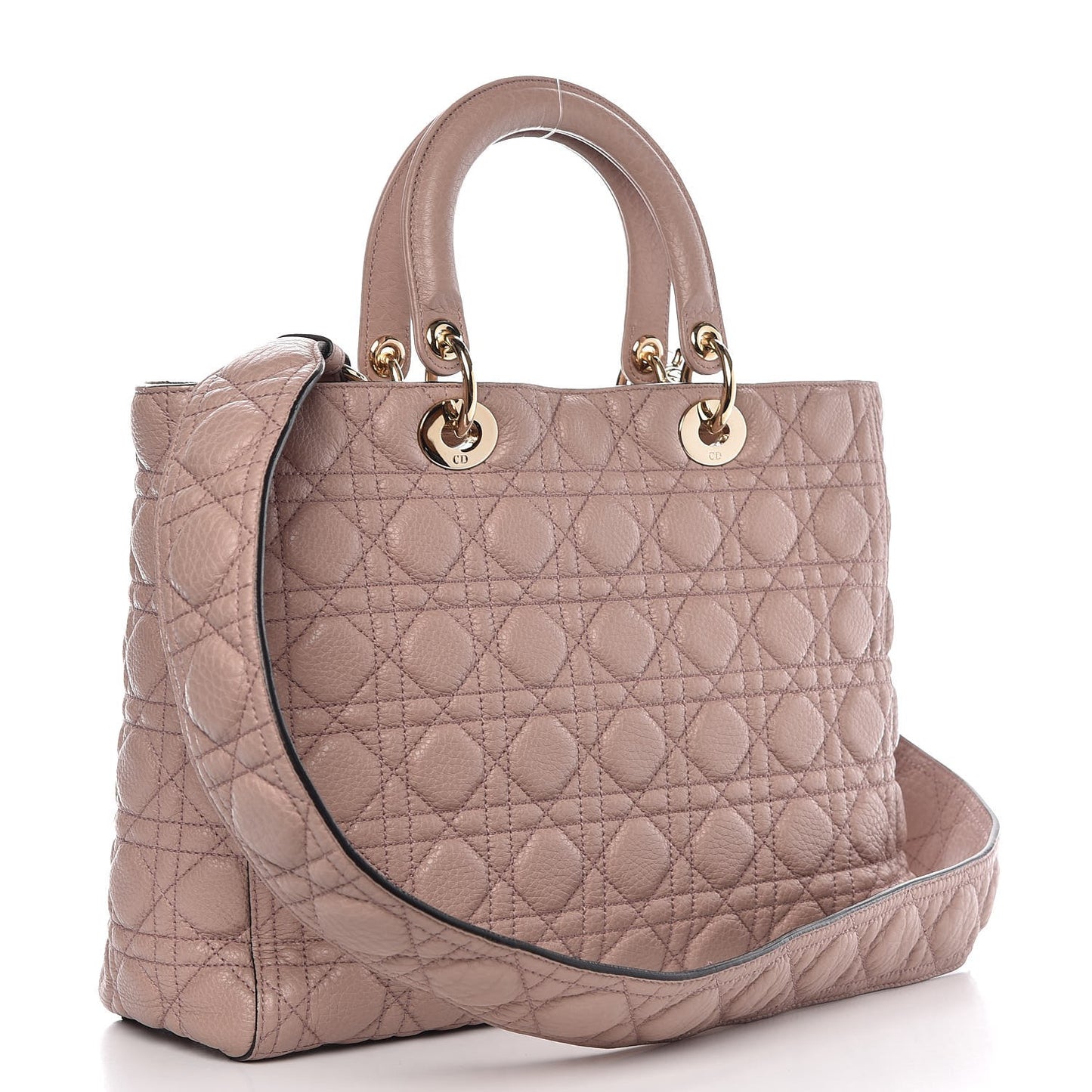 Grained Calfskin Cannage Large Lady Dior Light Pink