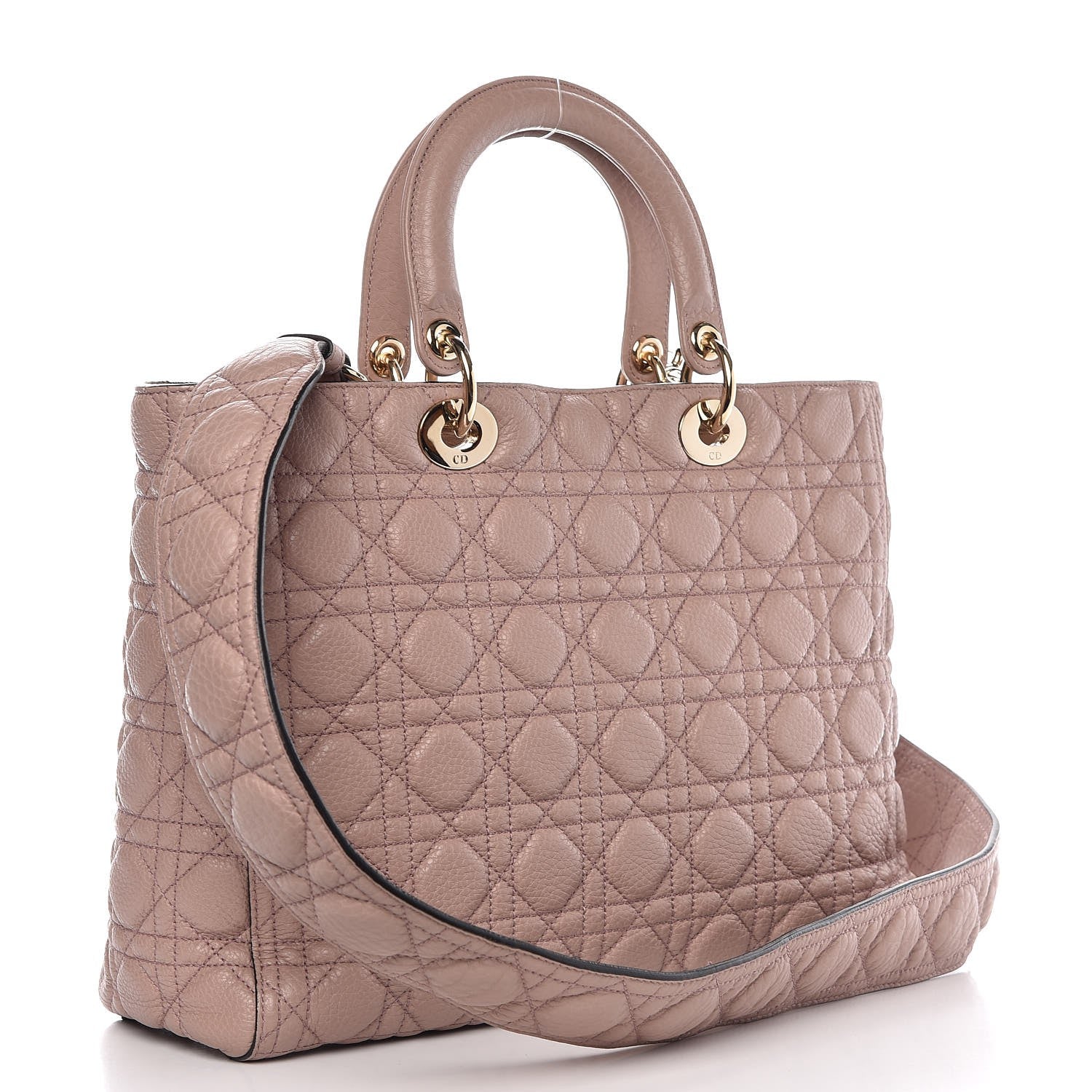 Christian Dior Grained Calfskin Cannage Large Lady Dior Light Pink 4 of 8