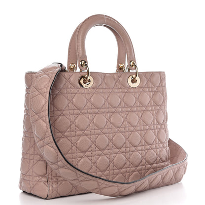 Christian Dior Grained Calfskin Cannage Large Lady Dior Light Pink 4 of 8