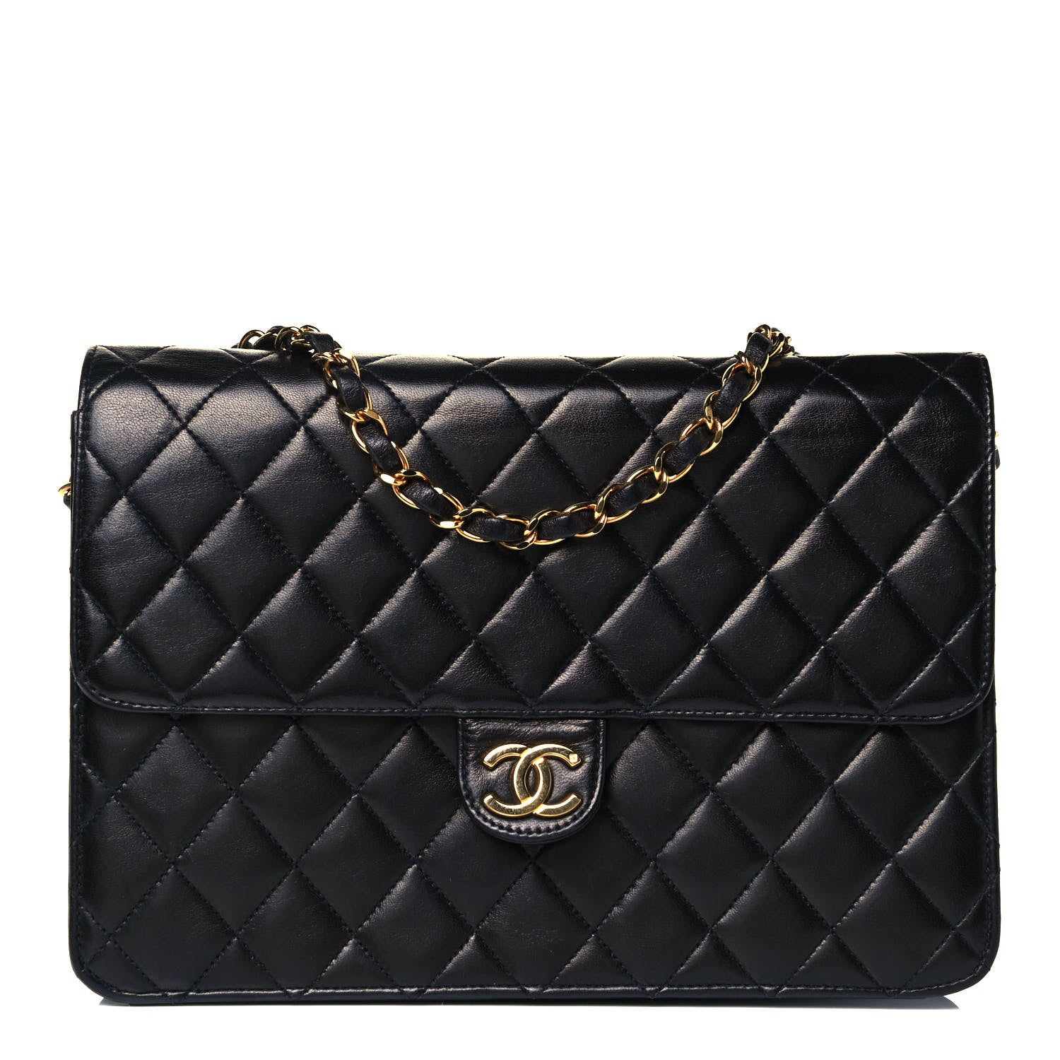 Chanel Lambskin Quilted Medium Single Flap Black 1 of 11