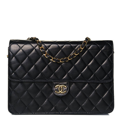 Chanel Lambskin Quilted Medium Single Flap Black 1 of 11
