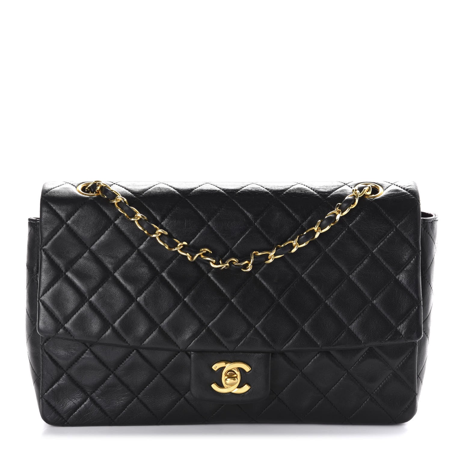 Chanel Lambskin Quilted Medium Single Flap Black 4 of 12