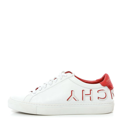 Givenchy Calfskin Reverse Logo Womens Urban Street Sneakers 38.5 White Red 1 of 11