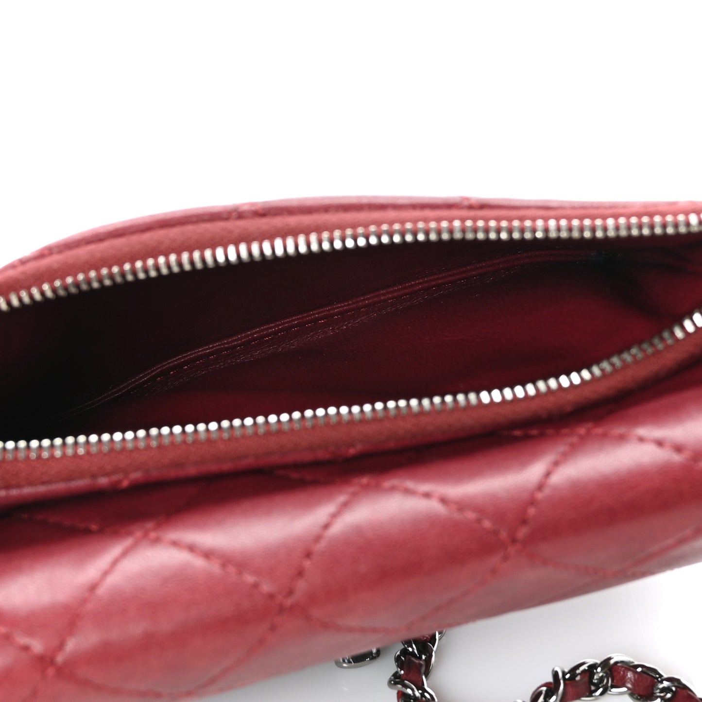 Lambskin Quilted Mini Mineral Nights Flap Crossbody Bag Dark Red