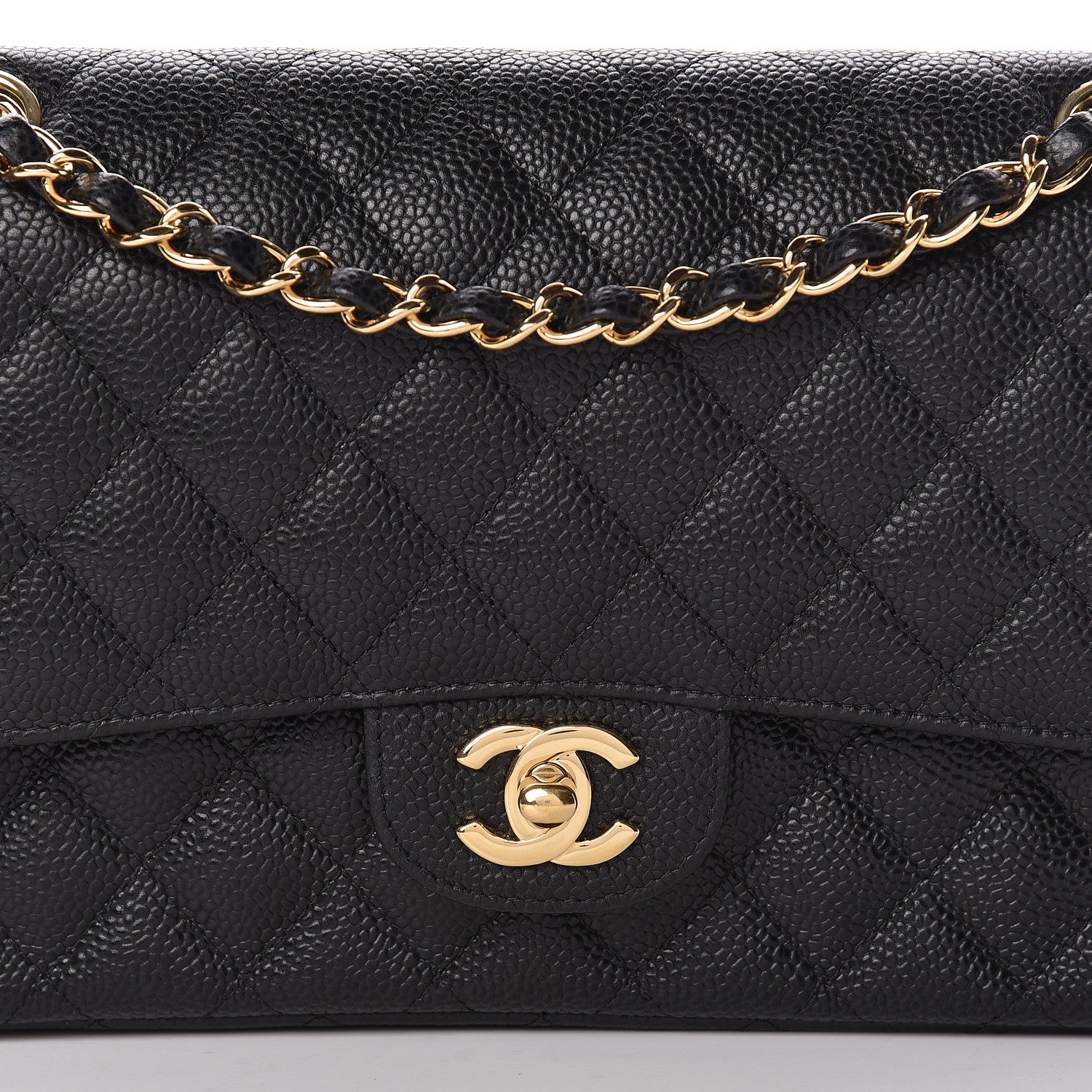 Chanel Caviar Quilted Medium Double Flap Black 10 of 11