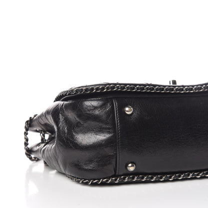 Chanel Calfskin Quilted Small CC Enchained Accordion Flap Black 10 of 14