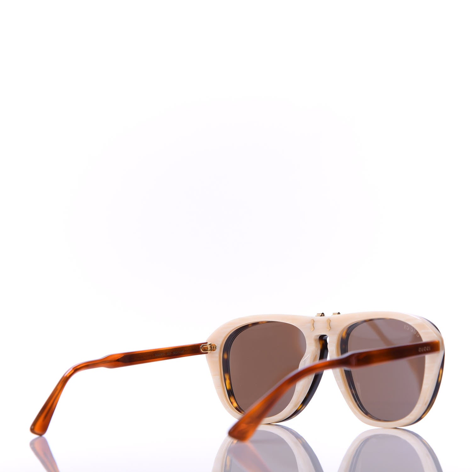 Gucci Acetate Flip Up Aviator Sunglasses GG0087S Havana 5 of 9