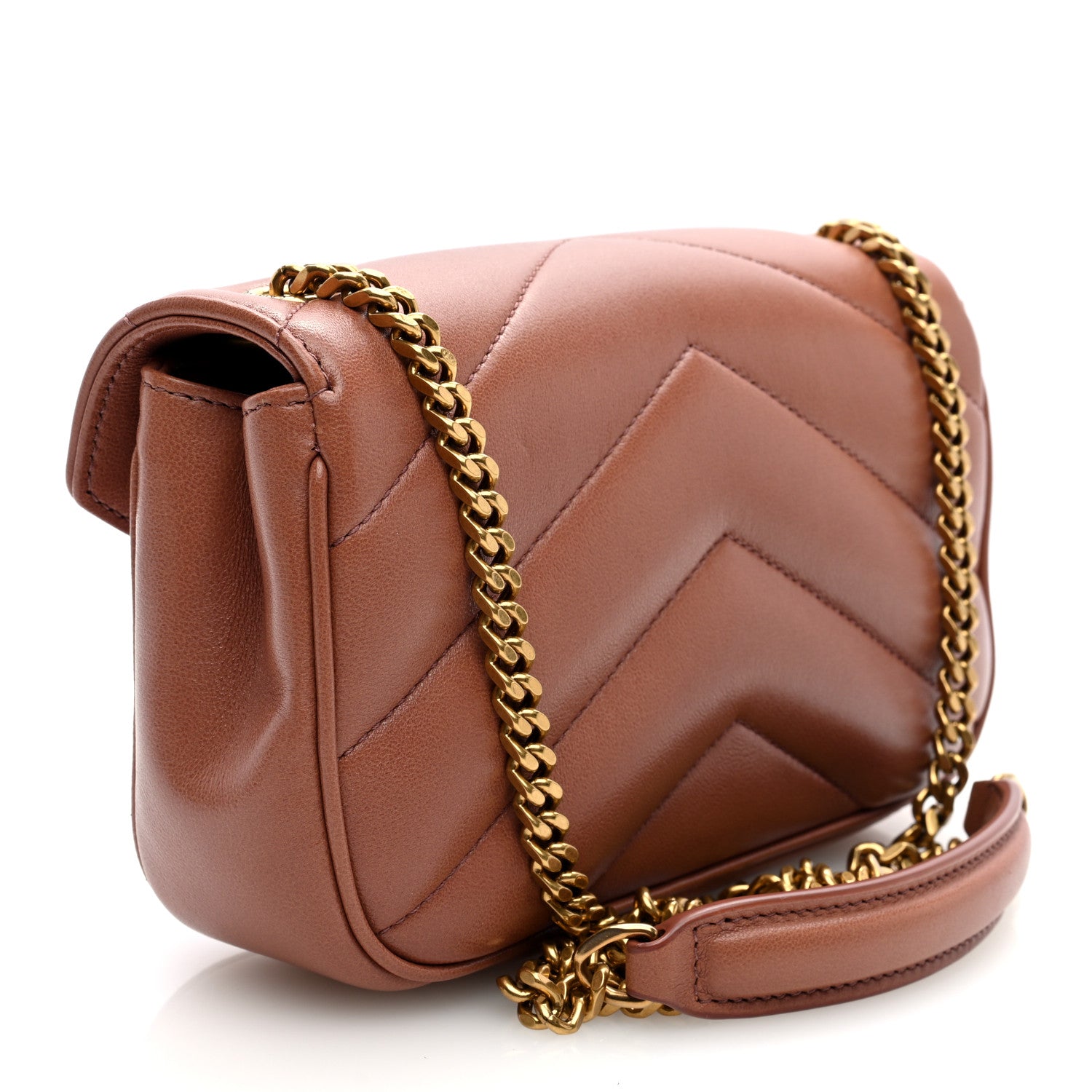 Saint Laurent Lambskin Chevron Quilted Mini Loulou Hortensia 3 of 10