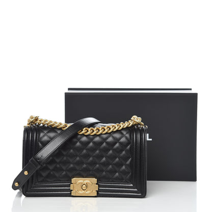 Chanel Caviar Quilted Medium Boy Flap Black 12 of 12