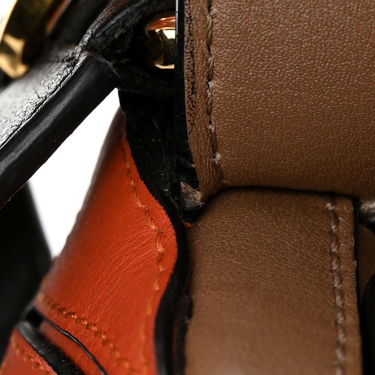 Calfskin Small Puzzle Bag Mink Coral Black