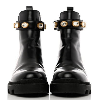Gucci Calfskin Crystal GG Trip Chelsea Ankle Boots 41 Black 2 of 11