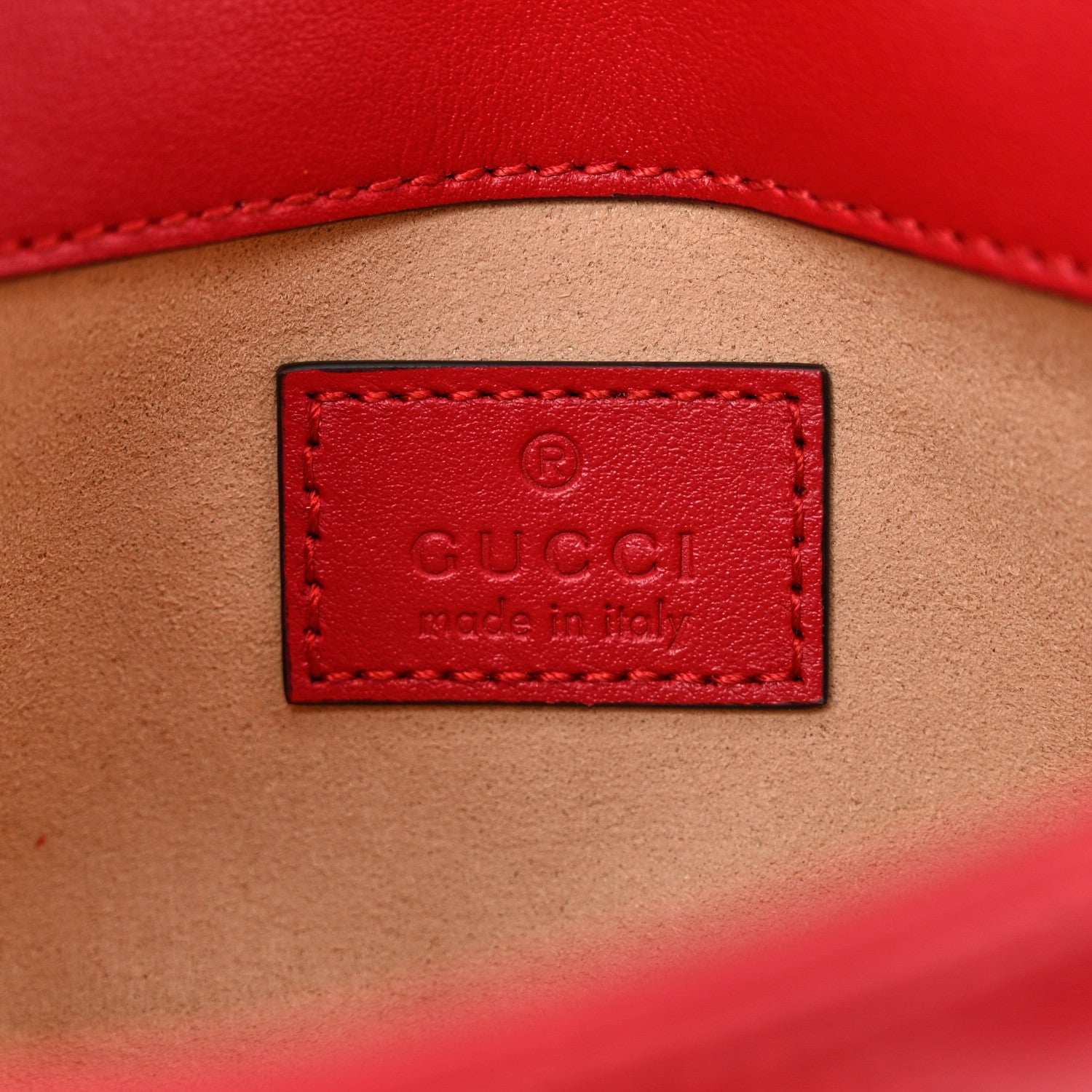 Gucci Calfskin Matelasse Super Mini GG Marmont Shoulder Bag Hibiscus Red 6 of 11