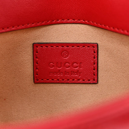 Gucci Calfskin Matelasse Super Mini GG Marmont Shoulder Bag Hibiscus Red 6 of 11