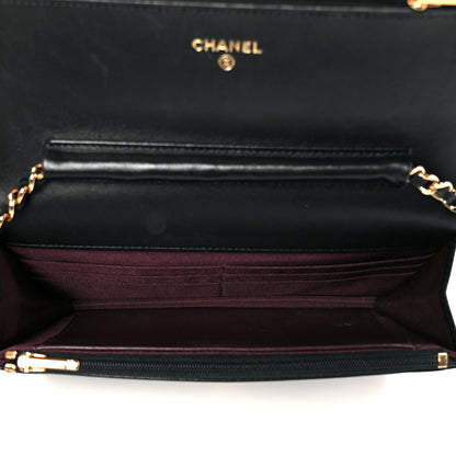 Chanel Lambskin Quilted Wallet On Chain WOC Black 5 of 11