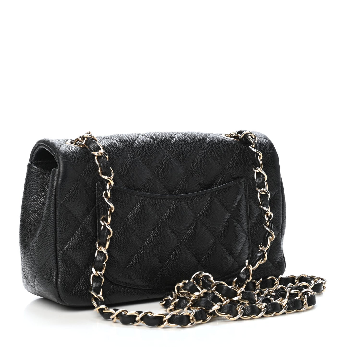 Caviar Quilted Mini Rectangular Flap Black