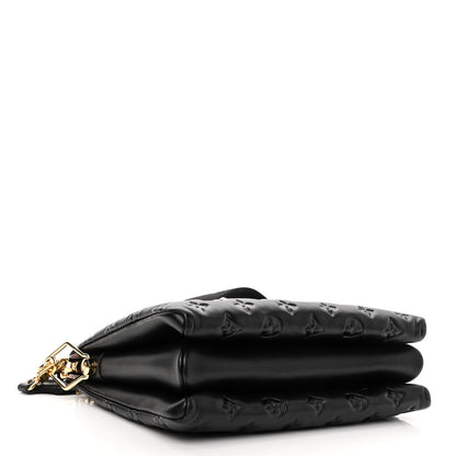 Louis Vuitton Lambskin Embossed Monogram Coussin PM Black 4 of 9