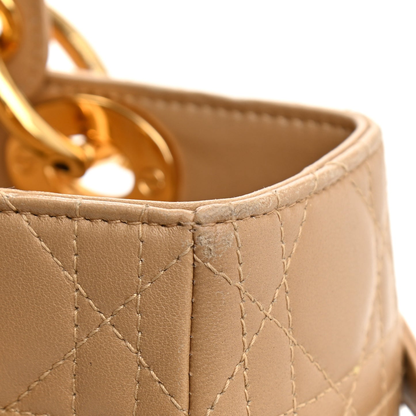 Lambskin Cannage Medium Lady Dior Beige