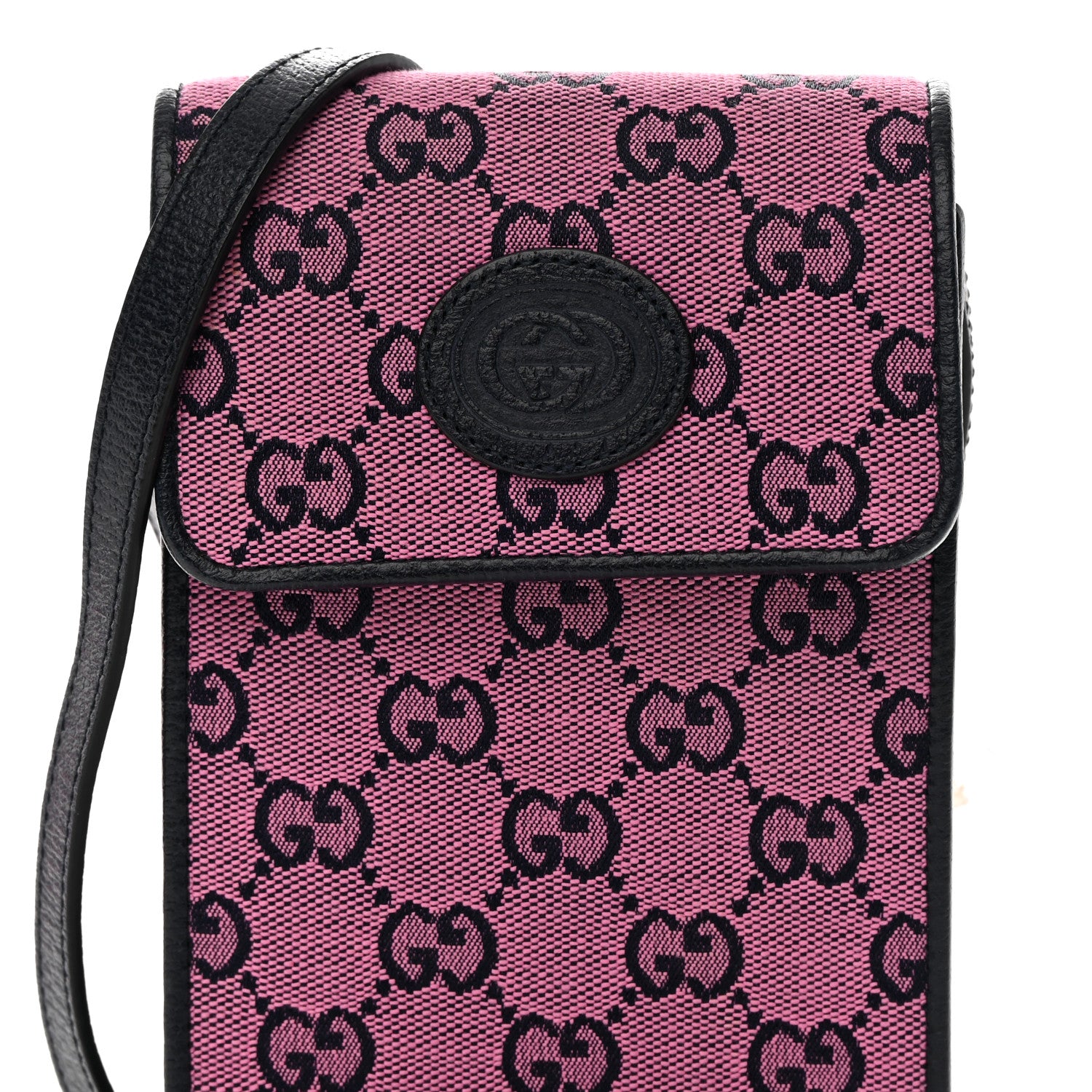 Gucci Monogram Multicolor Textured Calfskin Mini Retro Interlocking G Crossbody Bag Pink 8 of 11