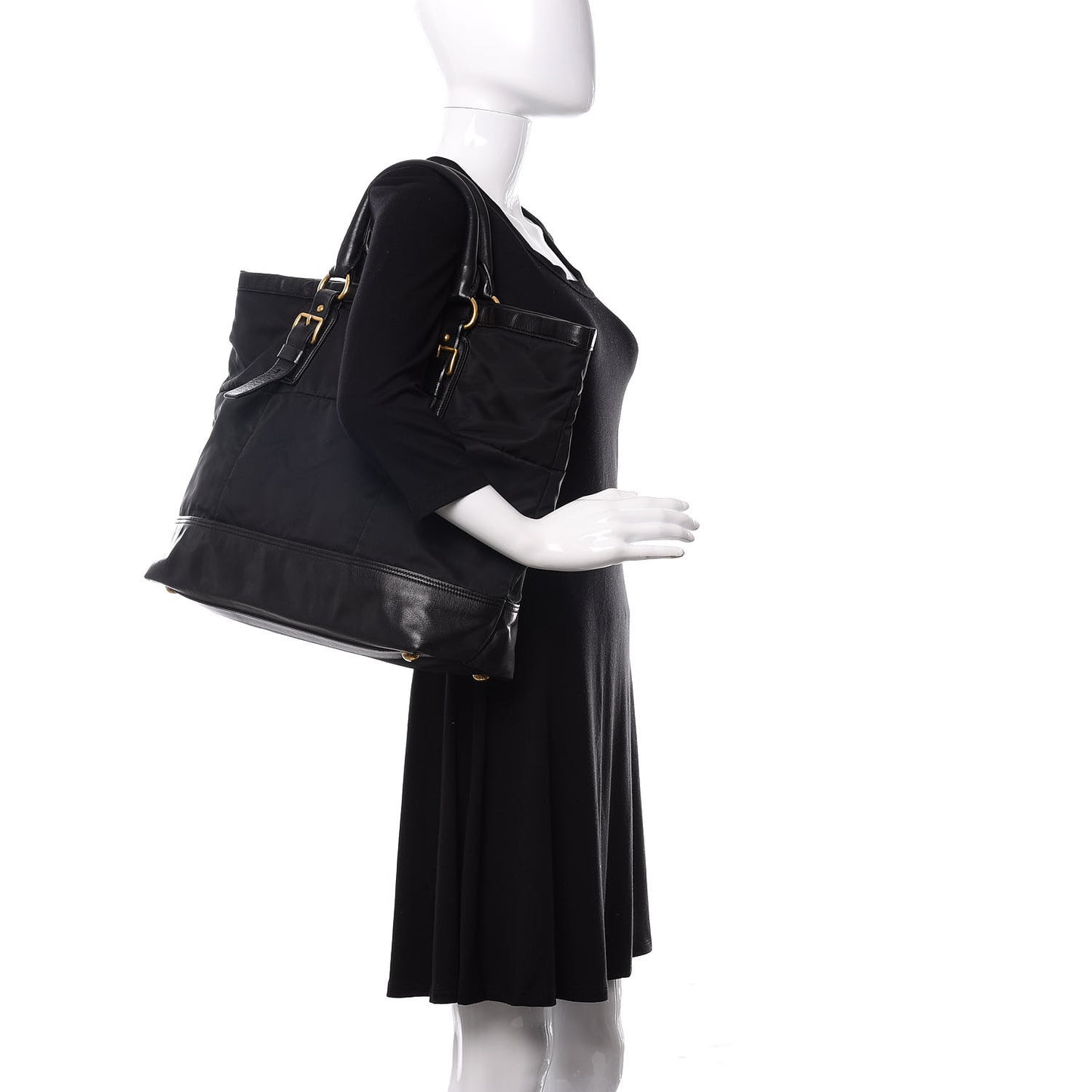 Tessuto Nylon Soft Calf Tote Black