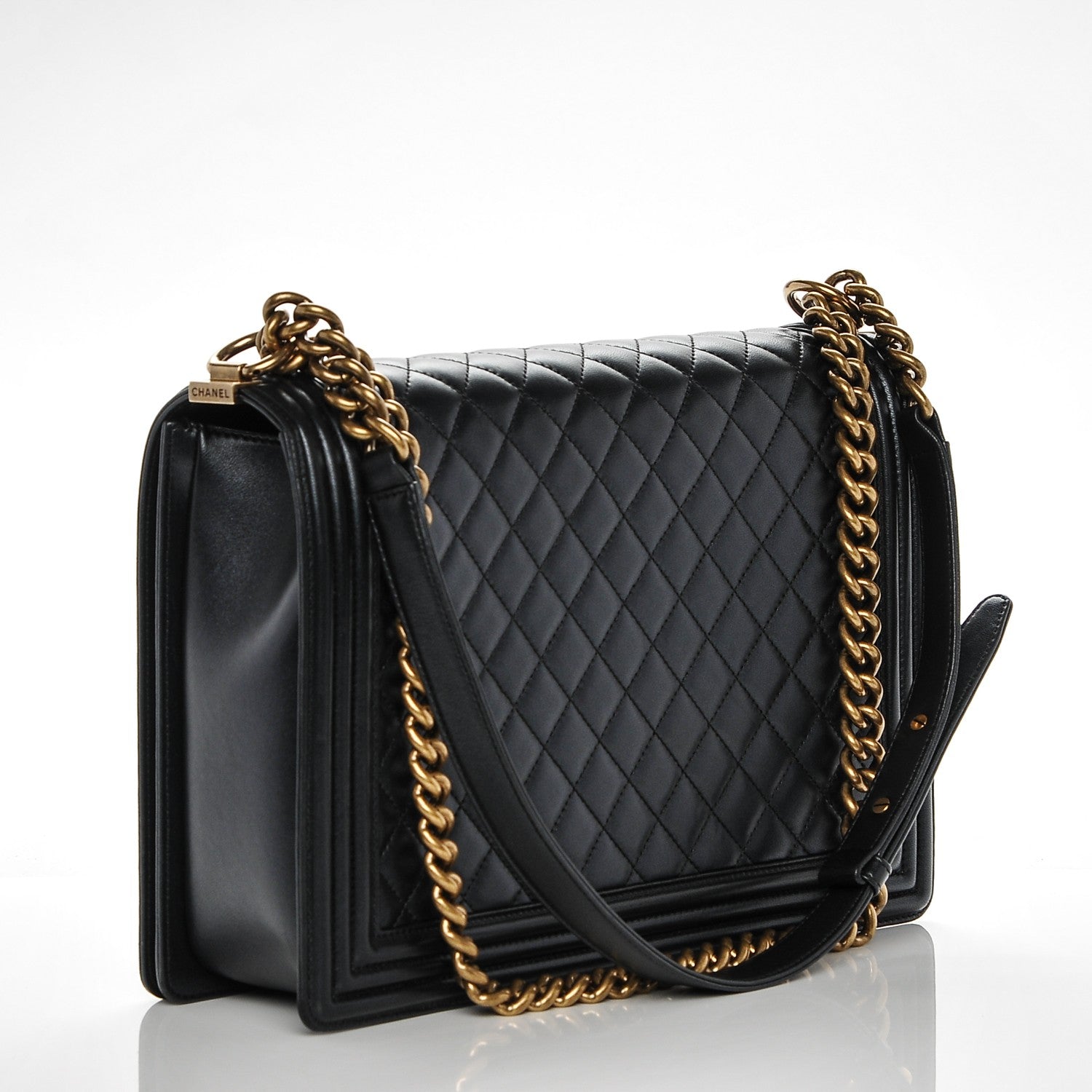 Chanel Lambskin Quilted Large Boy Flap Dark Navy 3 of 7