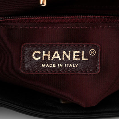 Chanel Calfskin Stitched Large Button Up Hobo Black 6 of 11
