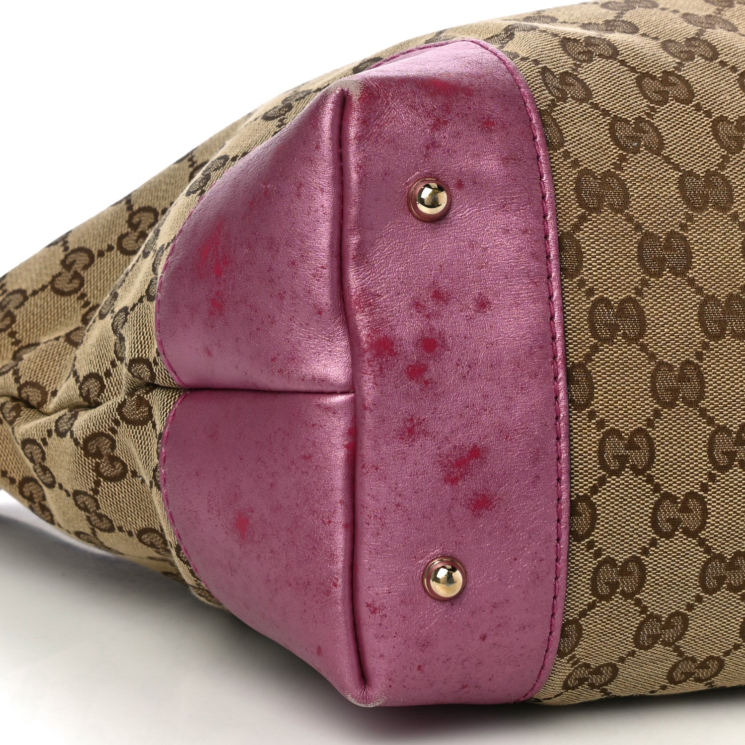 Gucci Monogram Large Heart Bit Charm Top Handle Tote Pink 9 of 10