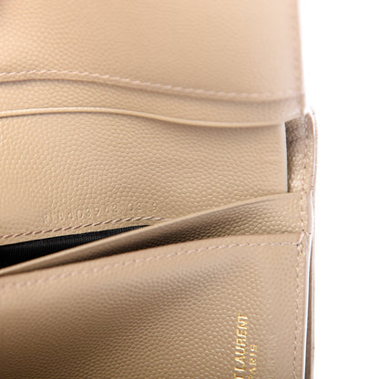 Saint Laurent Grain De Poudre Matelasse Chevron Small Monogram Envelope Wallet Dusty Grey 7 of 8