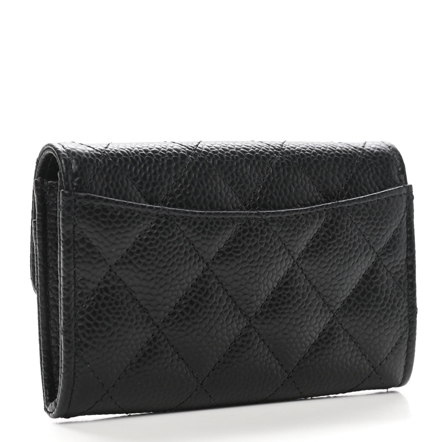 Chanel Caviar Quilted Flap Card Holder Wallet Black 3 of 9