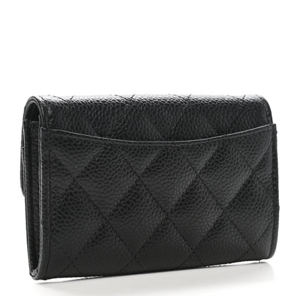 Chanel Caviar Quilted Flap Card Holder Wallet Black 3 of 9