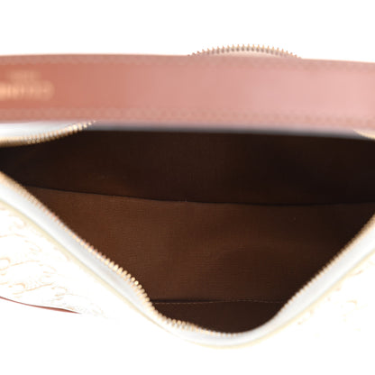 Celine Canvas Calfskin Ava Triomphe Shoulder Bag White 4 of 8